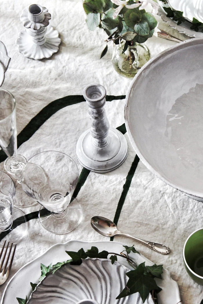 'Ionic Column' Summerill & Bishop x Luke Edward Hall Linen Napkin in Avocado Green, 50x50cm