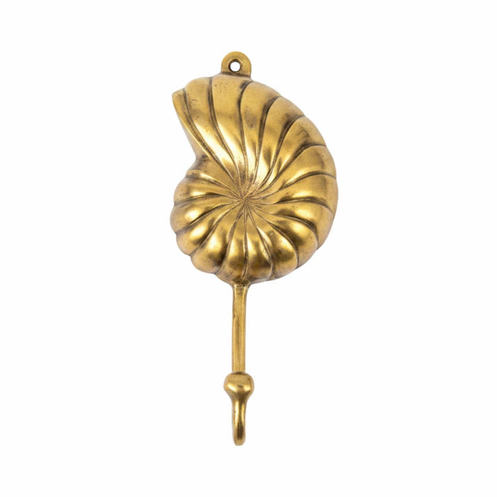 Large Brass Conch Shell Hook
