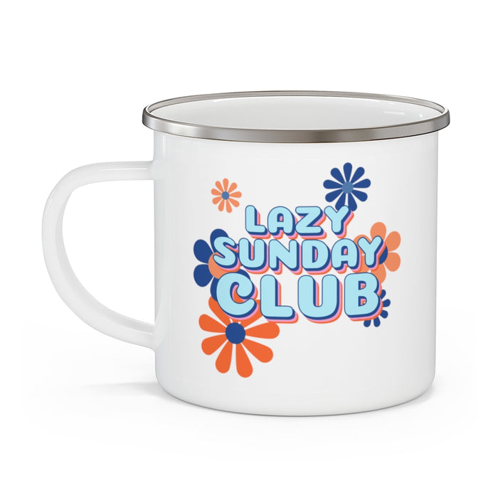 Lazy Sunday Club Gifts Camping Mug Funny Gifts Travel Enamel Camping Mug Coffee Mug Tea Mug - Dakoda Goods & Co.