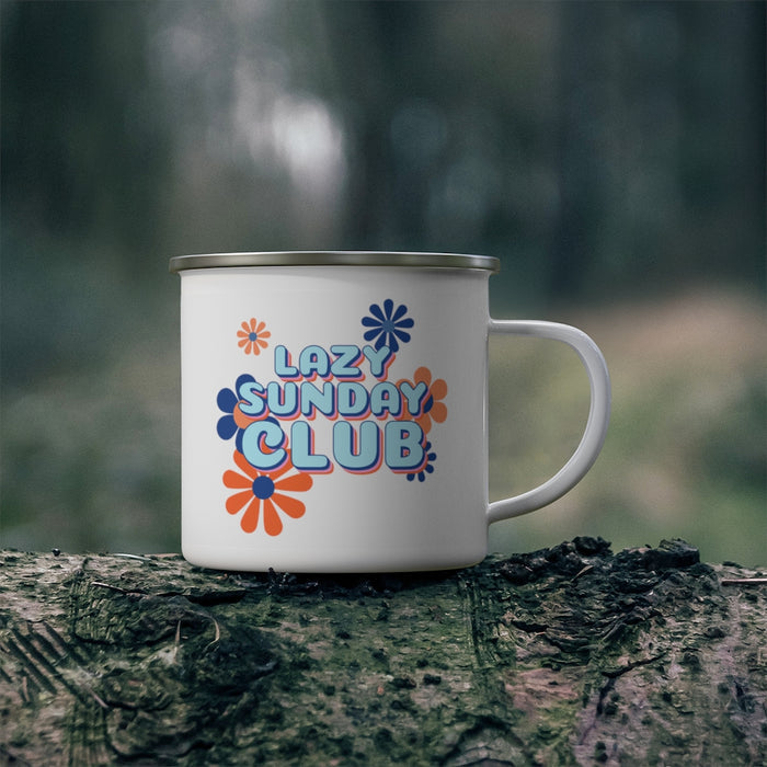Lazy Sunday Club Gifts Camping Mug Funny Gifts Travel Enamel Camping Mug Coffee Mug Tea Mug - Dakoda Goods & Co.