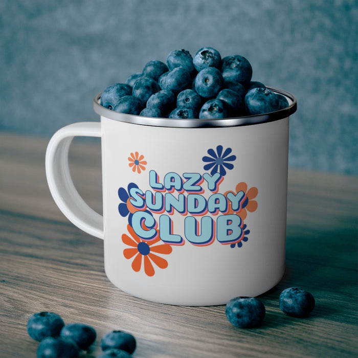 Lazy Sunday Club Gifts Camping Mug Funny Gifts Travel Enamel Camping Mug Coffee Mug Tea Mug - Dakoda Goods & Co.