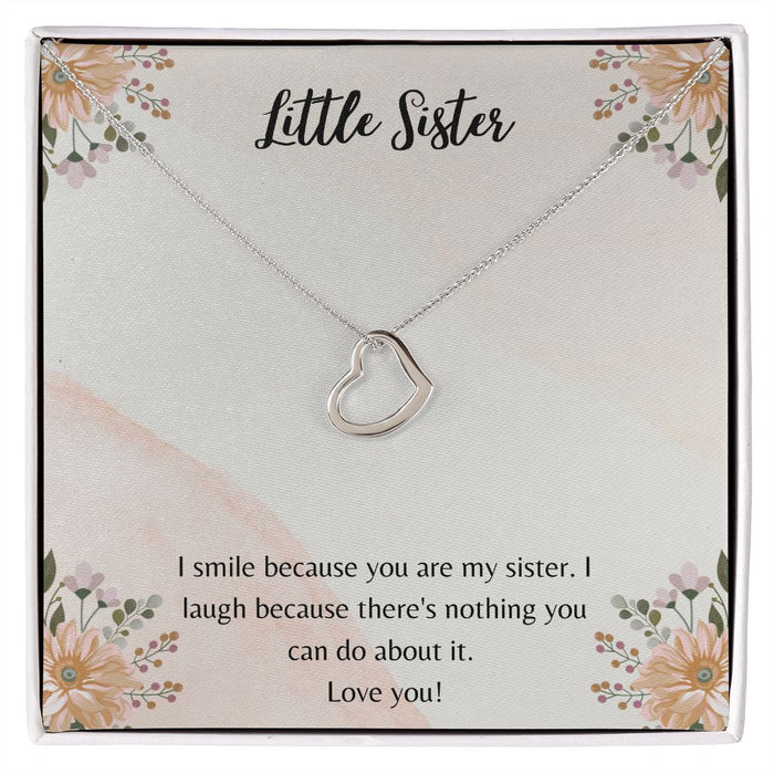 Little Sister Gifts, Simple Heart Necklace Christmas Gift Birthday Gift for Little Sister - Dakoda Goods & Co.