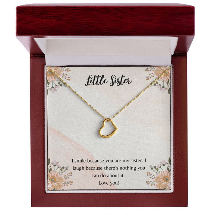 Little Sister Gifts, Simple Heart Necklace Christmas Gift Birthday Gift for Little Sister - Dakoda Goods & Co.