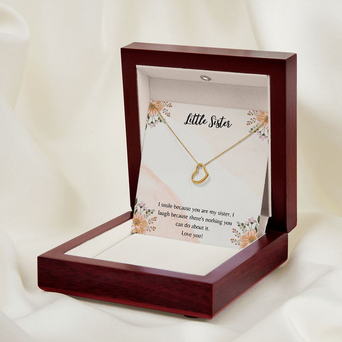 Little Sister Gifts, Simple Heart Necklace Christmas Gift Birthday Gift for Little Sister - Dakoda Goods & Co.