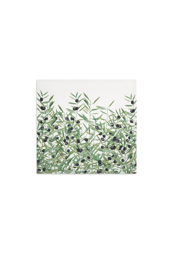 'L'Olivier' Linen Napkin in Green, 50x50cm