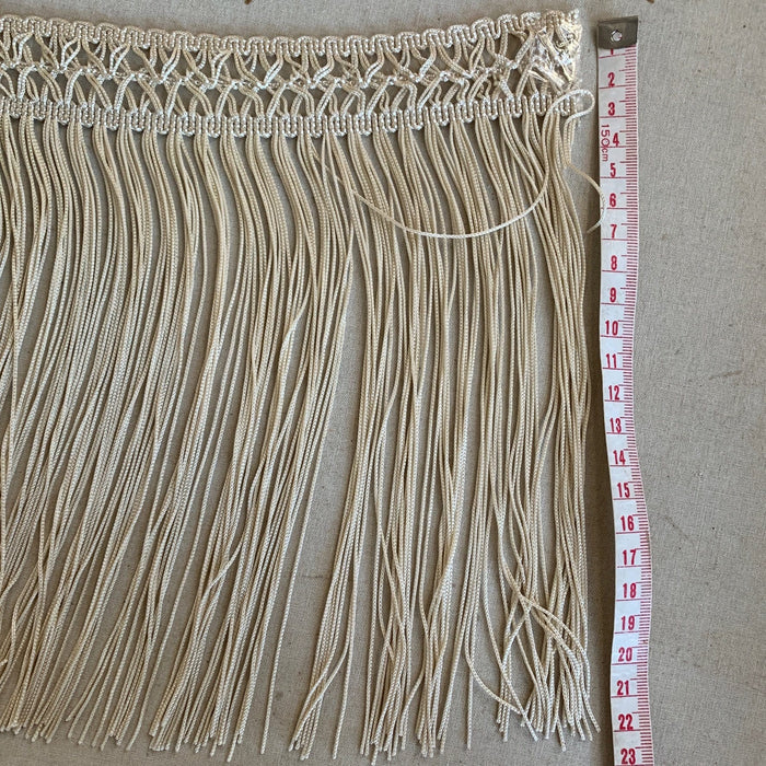 Long cream fringe