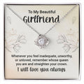 Love Knot Necklace for Girlfriend, Gifts for Girlfriend, White or Yellow Gold Cubic Zirconia