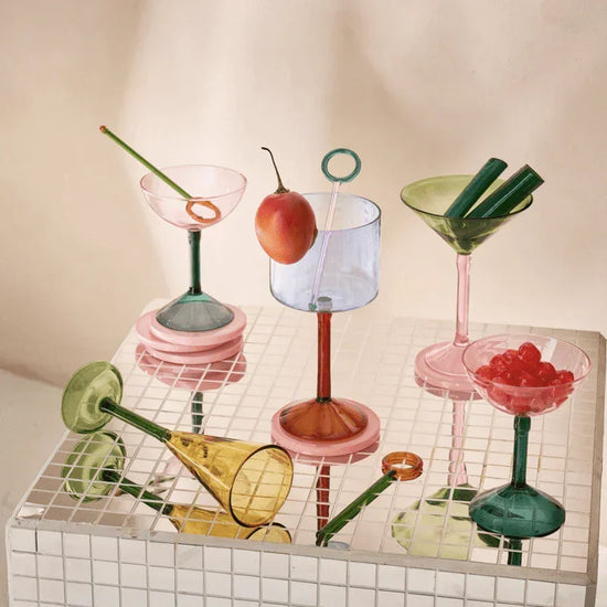 Martini Cocktail Glass Set of 2 – Multi Color Gift Pack