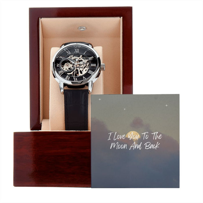 Men's Openwork Watch Gifts for Husband, Boyfriend, Fiancé Gifts Water Resistant