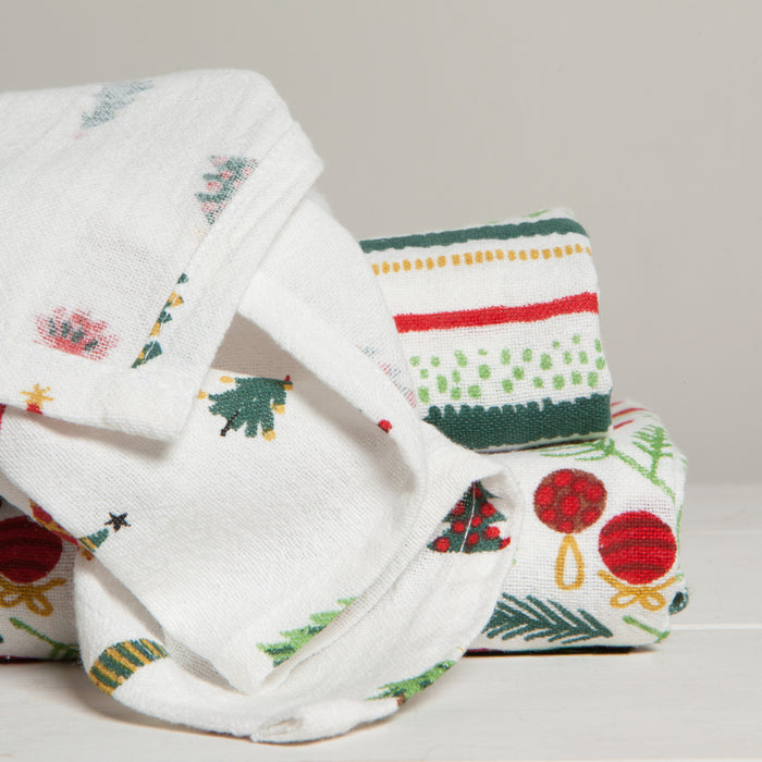 Merry And Bright Baker's Floursack Dishtowels Set of 3