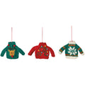 Merry Knitmas Felt Christmas Tree Ornaments - 3 Assorted Styles