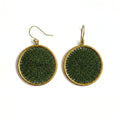 Mesh Disc Earrings - Emerald