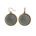 Mesh Disc Earrings - Silver Grey