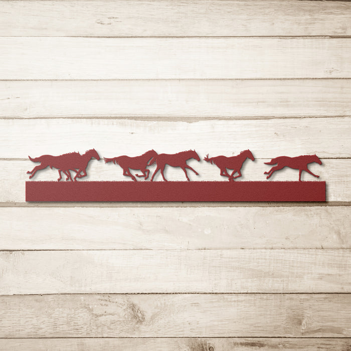 Metal Wall Art Galloping Horses Bedroom Decor Entryway Art