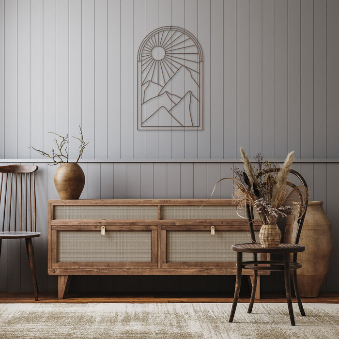 Metal Wall Art Sunburst Valley Decor for Wall