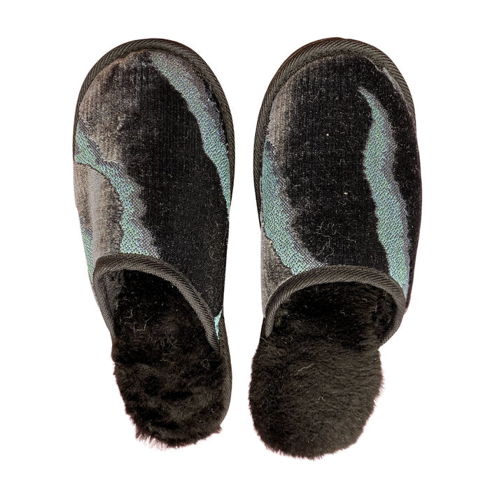 Midnight Wild Medium Black Slippers