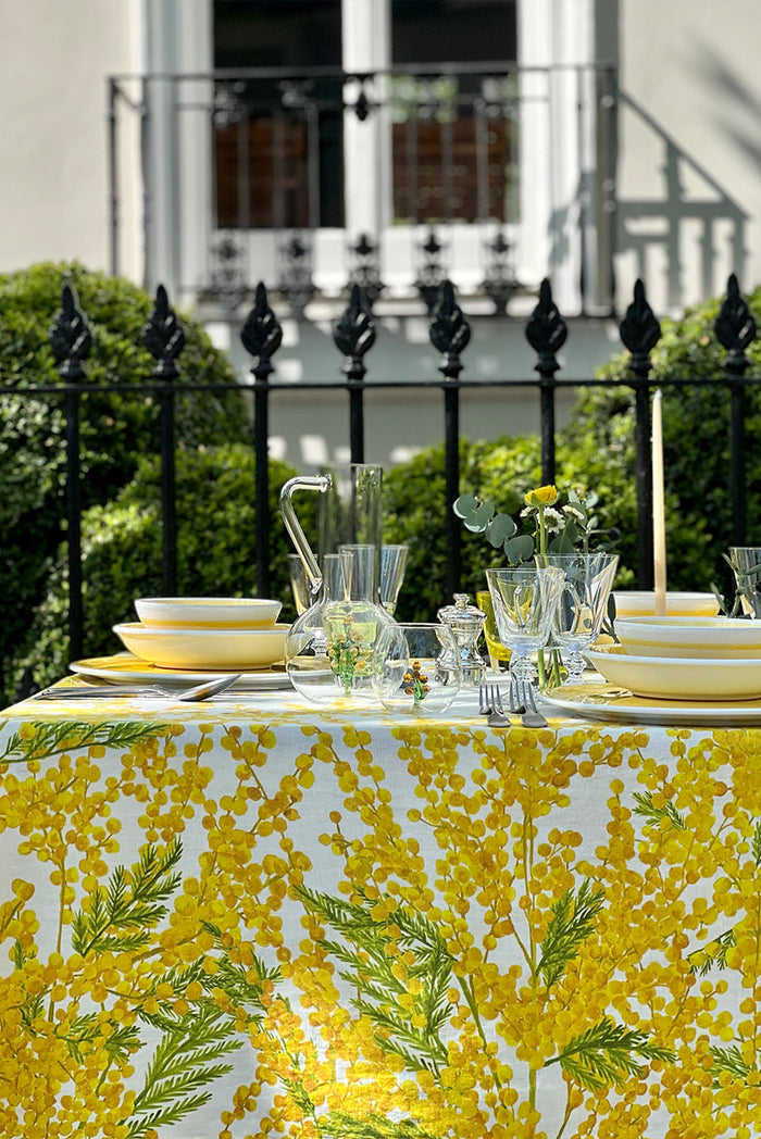 'Mimosa' Linen Napkin in Yellow, 50x50cm