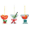 Mistletoe & Martinis Felt Christmas Tree Ornaments - 3 Assorted Styles