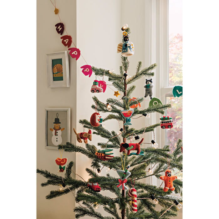 Mistletoe & Martinis Felt Christmas Tree Ornaments - 3 Assorted Styles