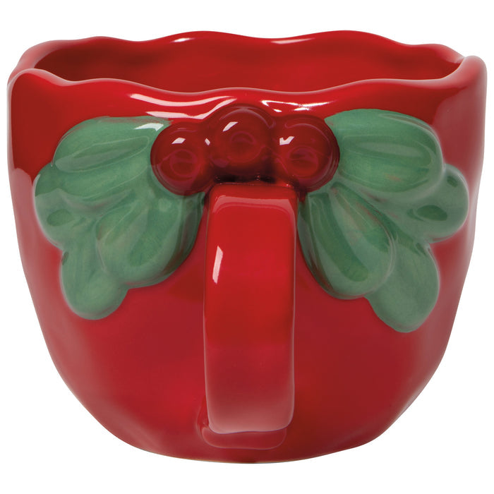 Mistletoe-Red Christmas Sculpted Mug