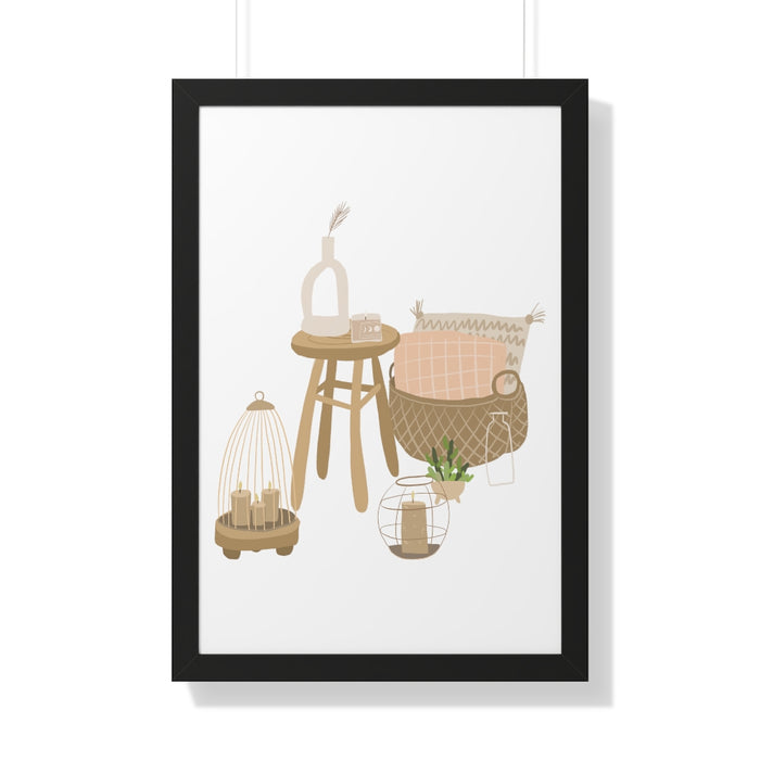 Modern Home Scene Framed Vertical Poster