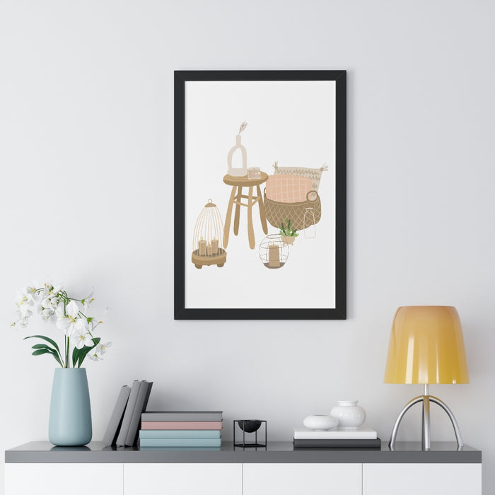 Modern Home Scene Framed Vertical Poster