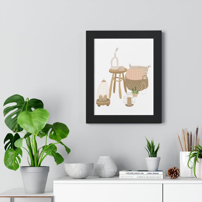 Modern Home Scene Framed Vertical Poster