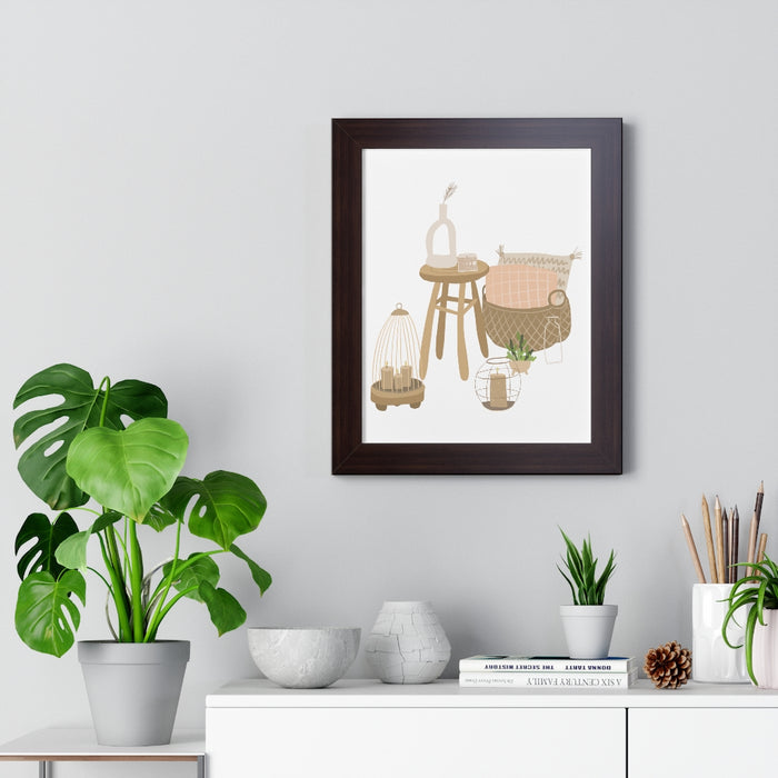 Modern Home Scene Framed Vertical Poster