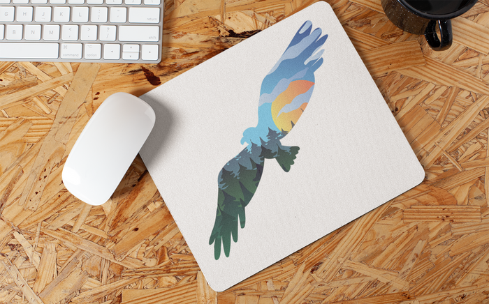 Mouse Pad Flying Eagle Mountain Scene, Horizontal - Dakoda Goods & Co.