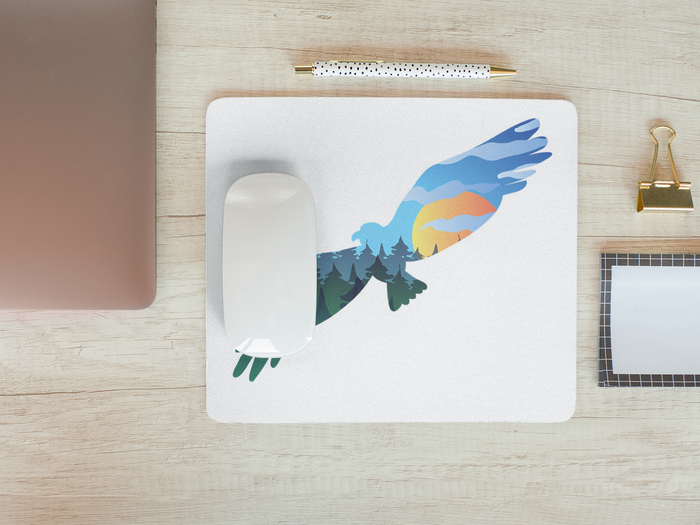 Mouse Pad Flying Eagle Mountain Scene, Horizontal - Dakoda Goods & Co.