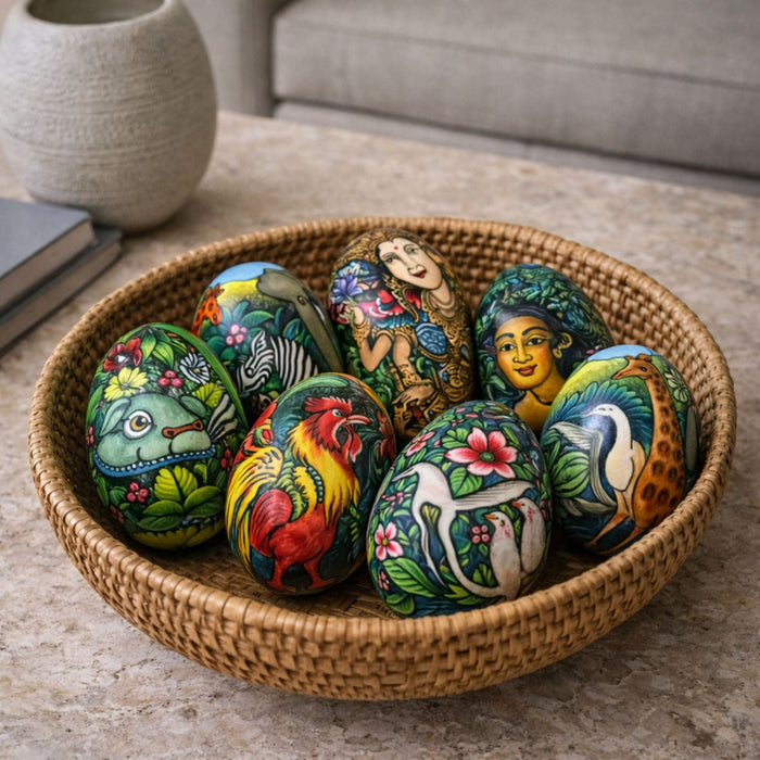 Musical Lady Medium Handpainted Wooden Egg
