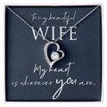 Necklace Gift for Wife Christmas Gift Birthday White or Yellow Gold Cubic Zirconia