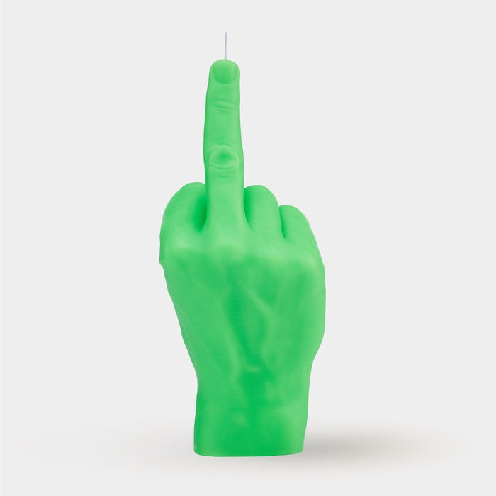 Neon Green F*ck You Candle Hand
