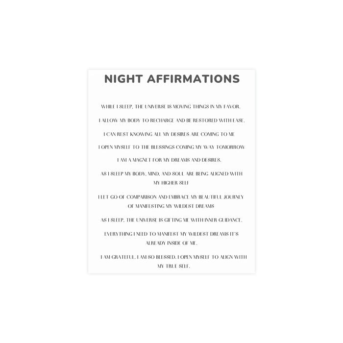 Night Time Affirmations and Manifestation Sayings Vertical Matte Poster Night Affirmations