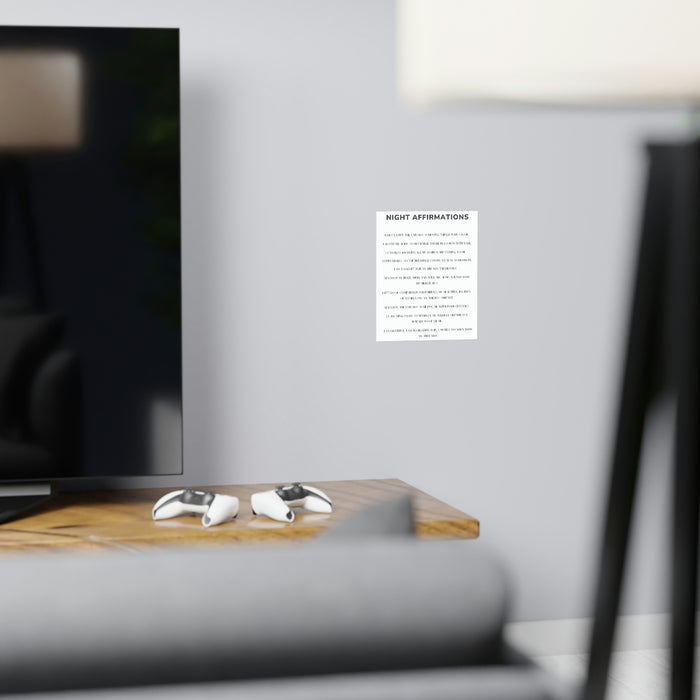 Night Time Affirmations and Manifestation Sayings Vertical Matte Poster Night Affirmations