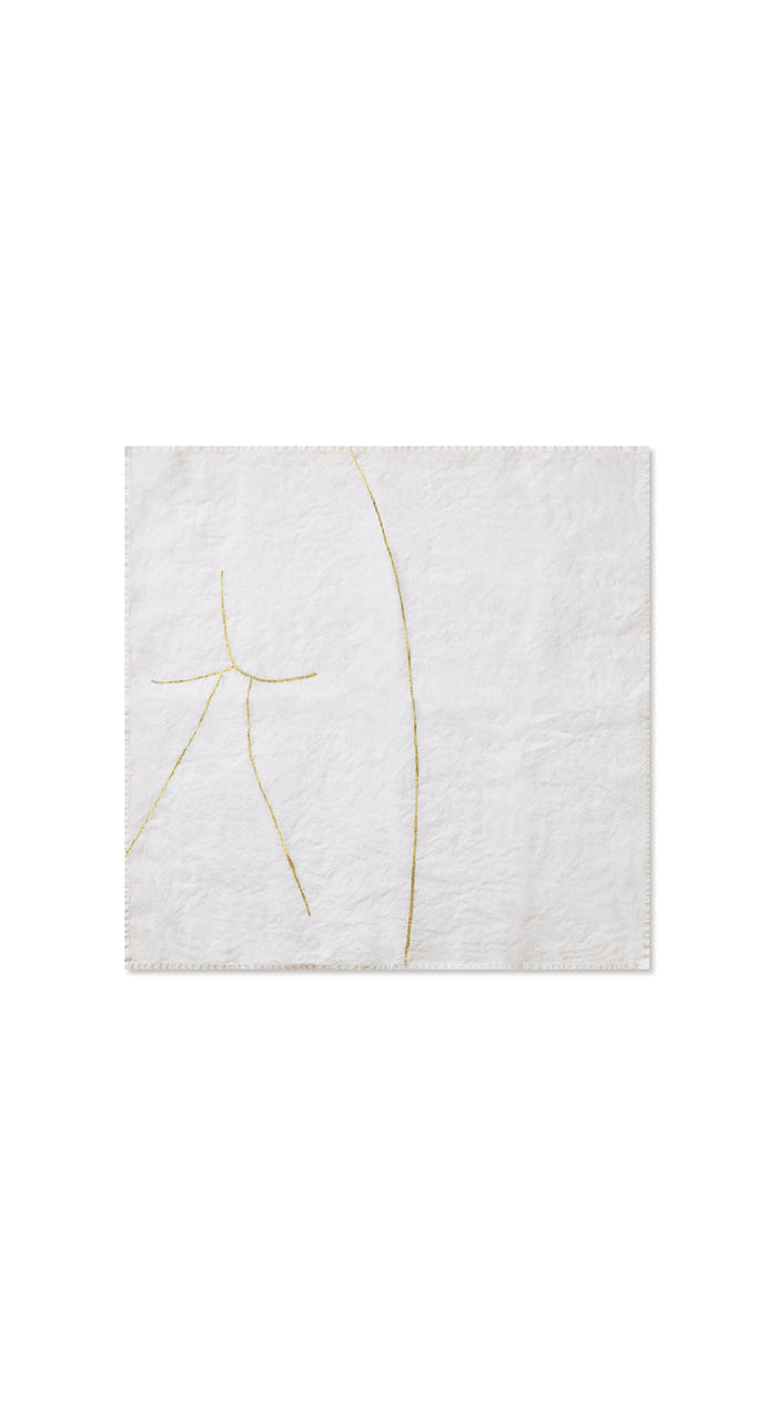 Nude Linen Napkin "Male" in Gold, 50x50cm
