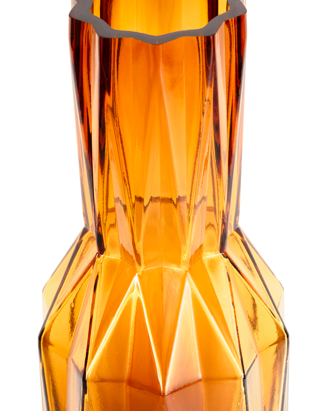 Ochre Folds Glass Vase, 40cm