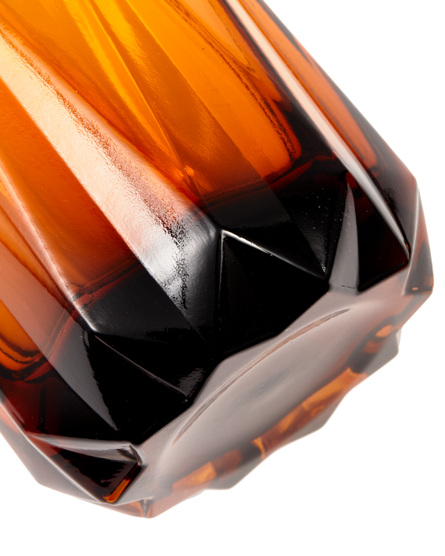Ochre Folds Glass Vase, 40cm