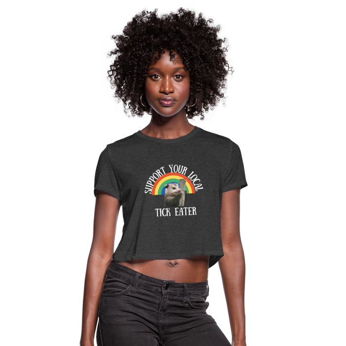 Opossum Support Women's Cropped T-Shirt - deep heather
