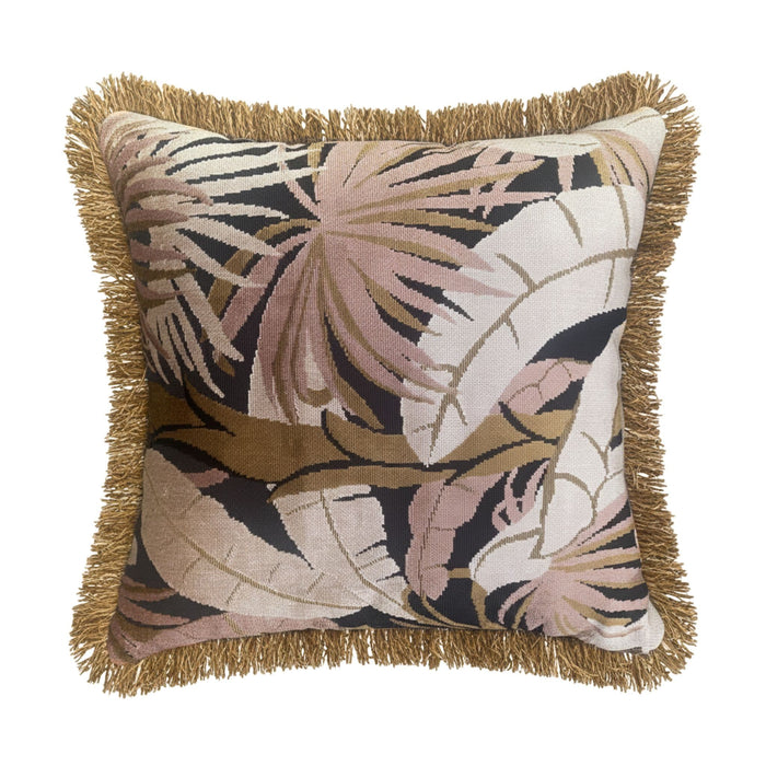 Palm Springs Whisky 50x50cm Fringed Cushion