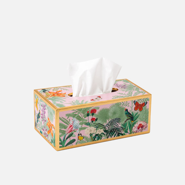 Paradise Garden Rectangle Lacquer Tissue Box Cover