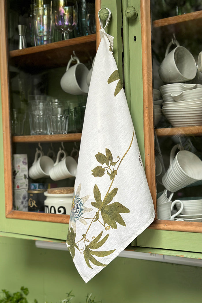 'Passiflora' Linen Napkin, 50x50cm