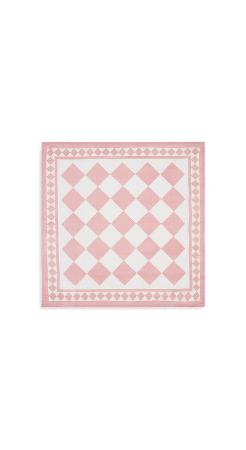 'Pink Check' Summerill & Bishop x Claridge's Linen Napkin, 50x50cm