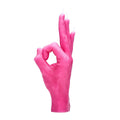 Pink OK Candle Hand