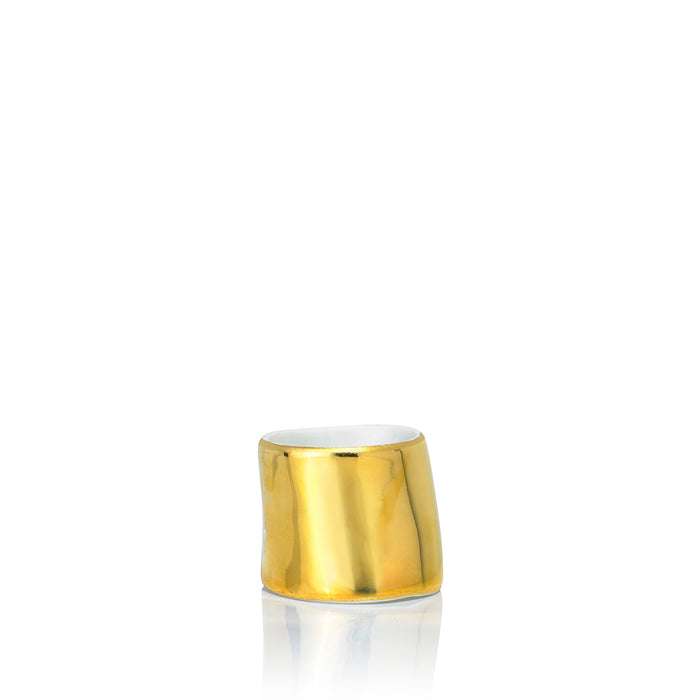 Porcelain Napkin Ring in Gold Glaze