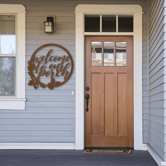 Porch Sign Front Door Welcome Sign Metal Sign Decor