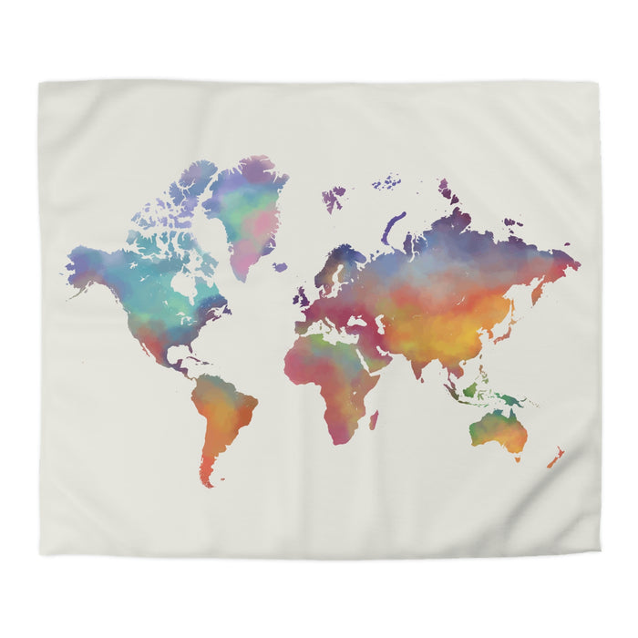 Rainbow Map Microfiber Duvet Cover