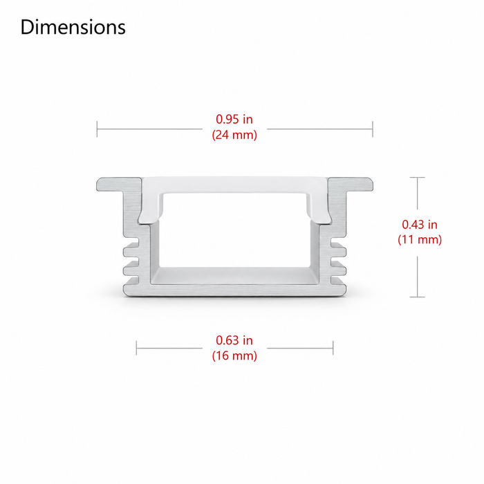 Recess 300 DIY | LED Aluminum Channel & Frosted Diffuser