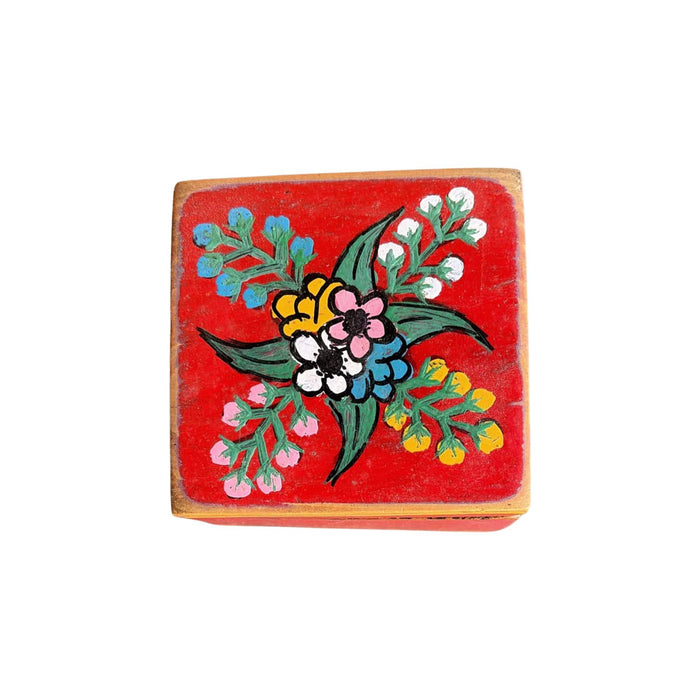 Red Floral Keepsake Box