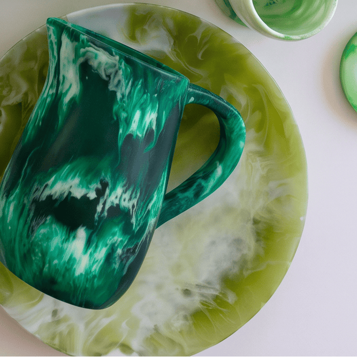 Resin Swirl Tall Jug Teal